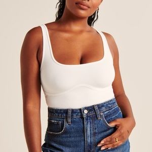 NWT White Abercrombie & Fitch seamless corset tank